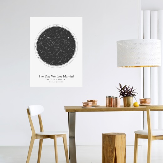 The Day We Got Married Poster - Classic Celestial Map 6