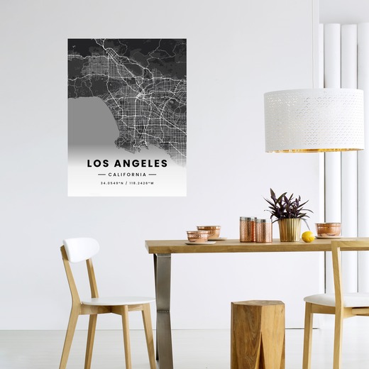 Los Angeles in Dark Poster - Street Map 6