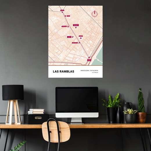 Las Ramblas Poster - Street Map 5