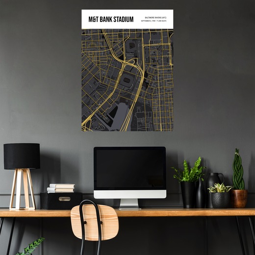 Baltimore Ravens Stadium Poster - Street Map 5