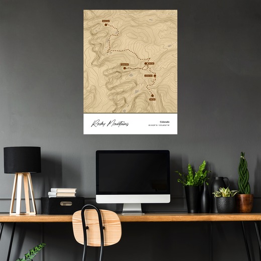 Our Trip to Rocky Mountains Poster - Topo Map 5