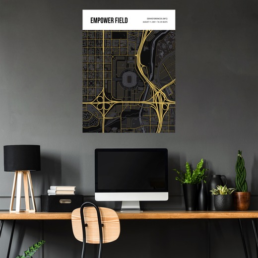 Denver Broncos Stadium Poster - Street Map 5