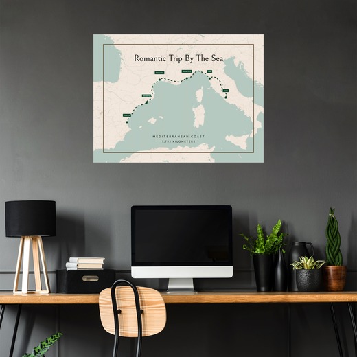Our Mediterranean Coast Trip Poster - Route Map 5