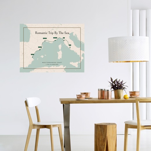 Our Mediterranean Coast Trip Poster - Route Map 6