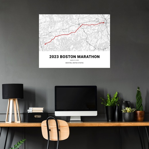 2023 Boston Marathon Poster - Route Map 5