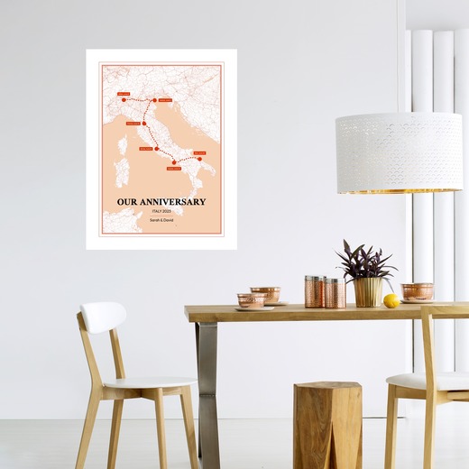 Our Anniversary Trip Poster for Her - Route Map 6
