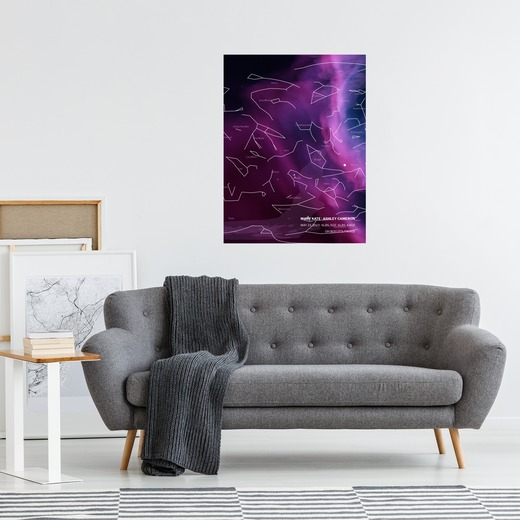 Newborn Twins Poster in Nebula - Celestial Map 3