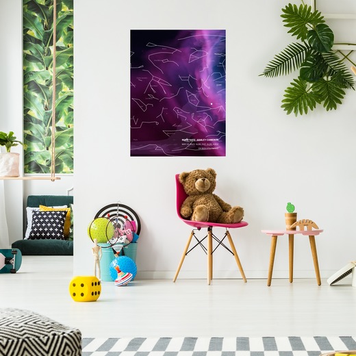 Newborn Twins Poster in Nebula - Celestial Map 4