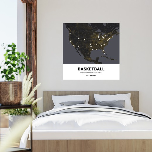 NBA Arenas Poster - Street Map 2