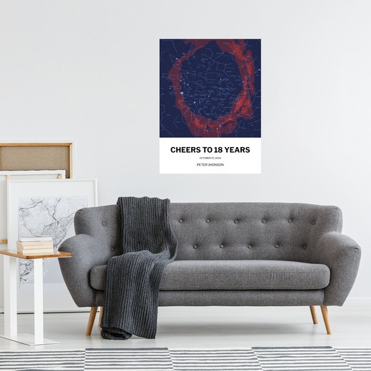 18th Birthday Poster - Celestial Map 3