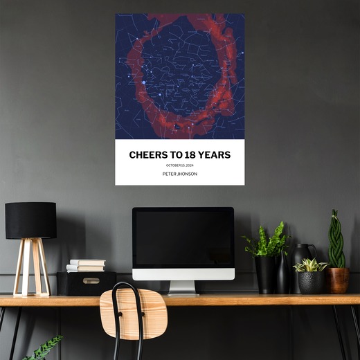 18th Birthday Poster - Celestial Map 5