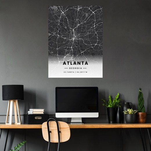 Atlanta in Dark Poster - Street Map 5