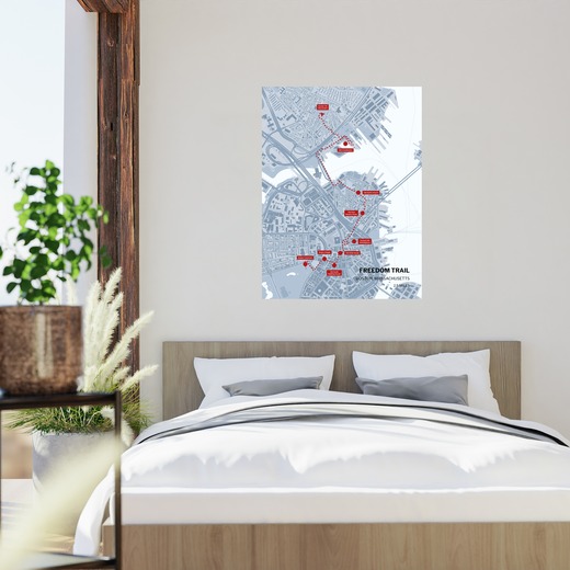 Boston Freedom Trail Map Poster - Route Map 2