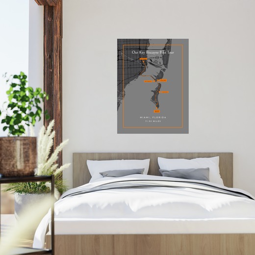 Our Key Biscayne Bicycle Ride Poster - Route Map 2