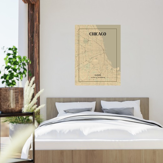 Chicago in Vintage Poster - Street Map 2