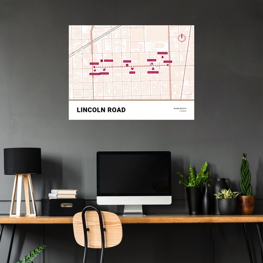 Lincoln Road Poster - Street Map 5