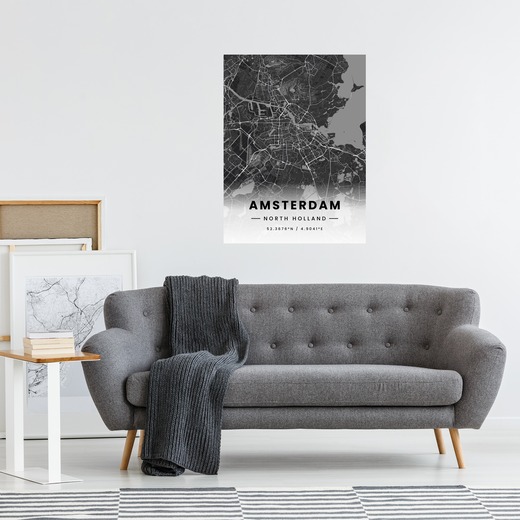 Amsterdam in Dark Poster - Street Map 3