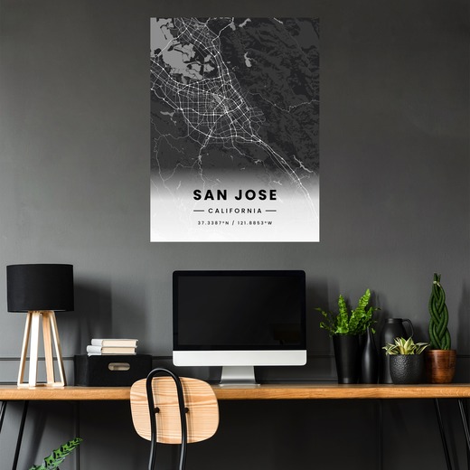 San Jose in Dark Poster - Street Map 5