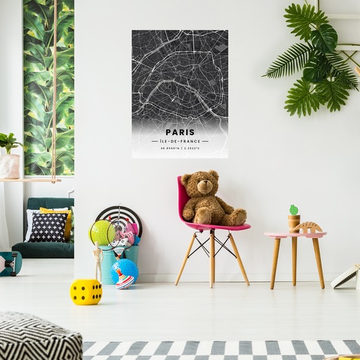 Paris in Dark Poster - Street Map 4