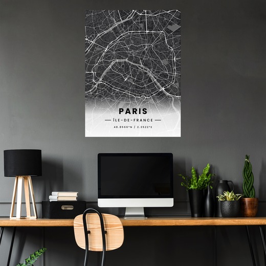 Paris in Dark Poster - Street Map 5