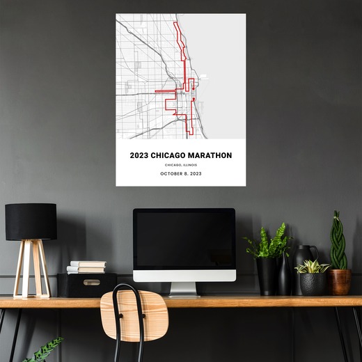 2023 Chicago Marathon Poster - Route Map 5