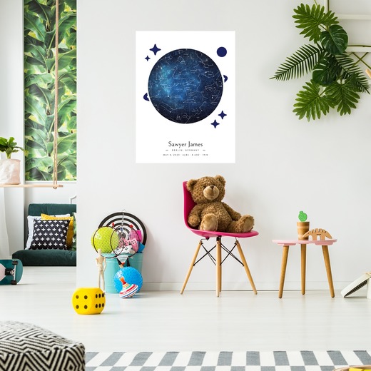 Newborn Baby Poster in Starry - Celestial Map 4