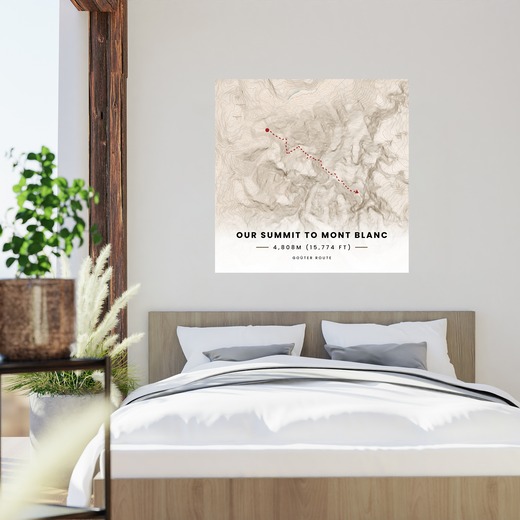 Our Summit to Mont Blanc Poster - Topographic Map 2