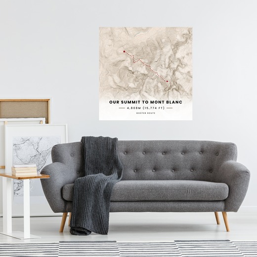 Our Summit to Mont Blanc Poster - Topographic Map 3