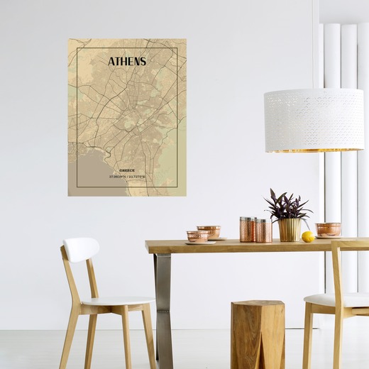 Athens in Vintage Poster - Street Map 6