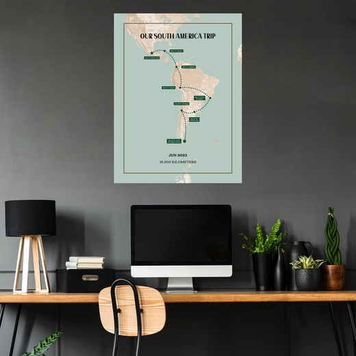 Our South America Trip Poster - Route Map 5