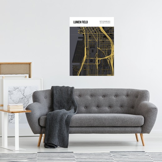 Seattle Seahawks Stadium Poster - Street Map 3