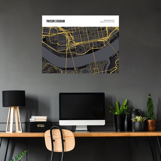 Cincinnati Bengals Stadium Poster - Street Map 5