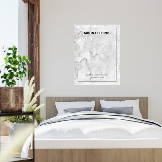 Mount Elbrus Poster - Topo Map 2