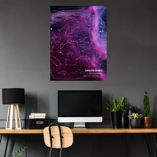 Newborn Baby Poster in Nebula - Star Map 5