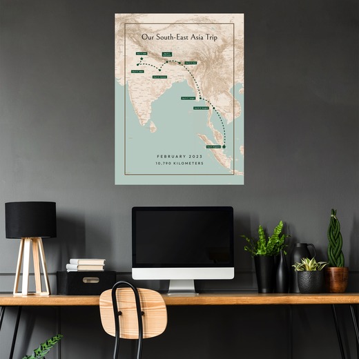 Our South-East Asia Trip Poster - Route Map 5