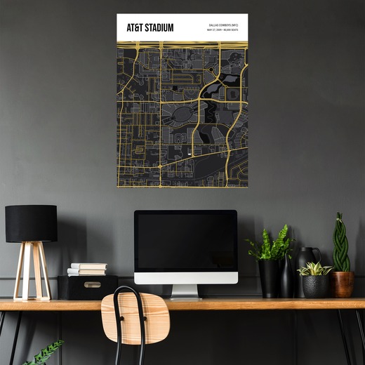 Dallas Cowboys Stadium Poster - Street Map 5