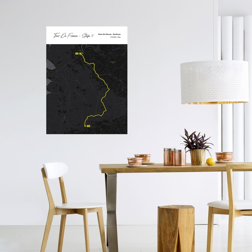 2023 Tour de France Stage 7 Poster - Route Map 6