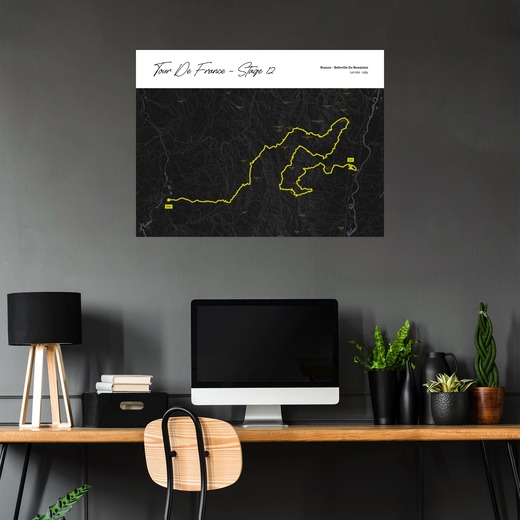 2023 Tour de France Stage 12 Poster - Route Map 5