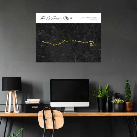 2023 Tour de France Stage 9 Poster - Route Map 5