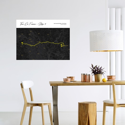 2023 Tour de France Stage 9 Poster - Route Map 6