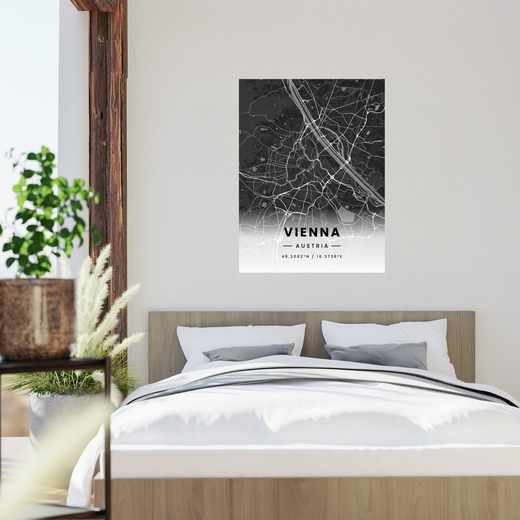 Vienna in Dark Poster - Street Map 2