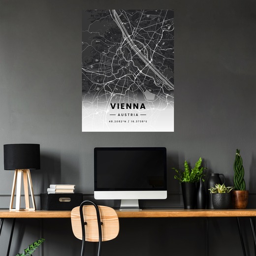 Vienna in Dark Poster - Street Map 5