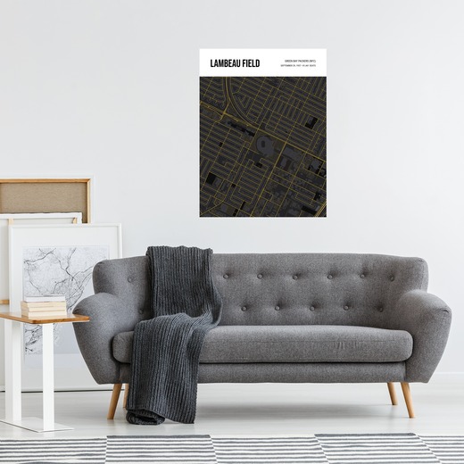 Green Bay Packers Stadium Poster - Street Map 3