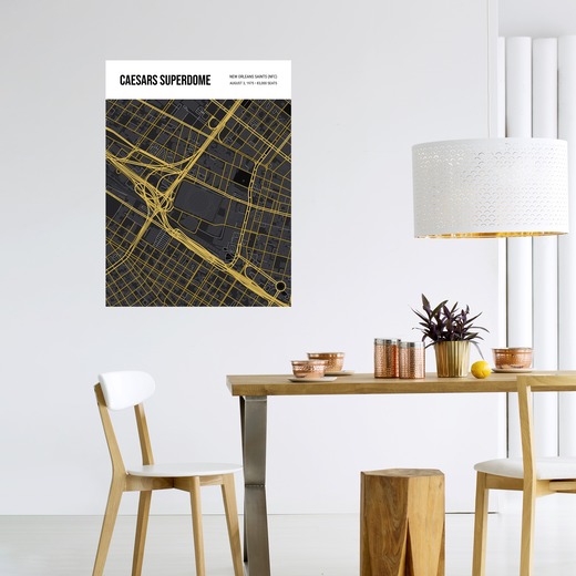 New Orleans Saints Stadium Poster - Street Map 6