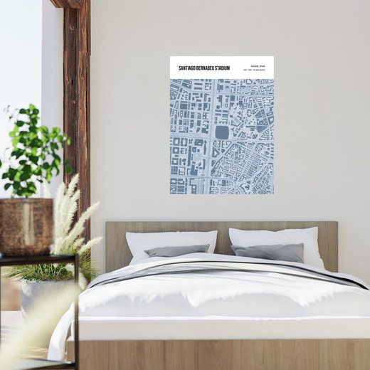 Santiago Bernabeu Stadium Poster - Street Map 2