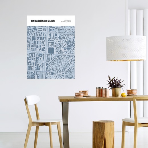 Santiago Bernabeu Stadium Poster - Street Map 6