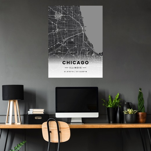 Chicago in Dark Poster - Street Map 5