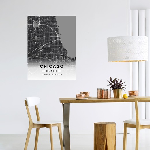 Chicago in Dark Poster - Street Map 6