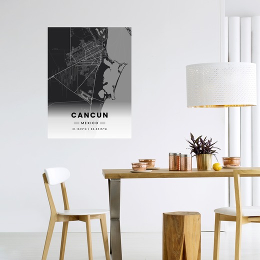 Cancun in Dark Poster - Street Map 6