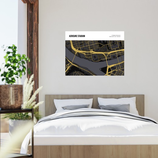 Pittsburgh Steelers Stadium Poster - Street Map 2